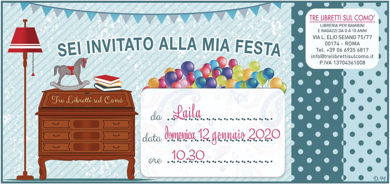 Tre Libretti - Invito compleanno