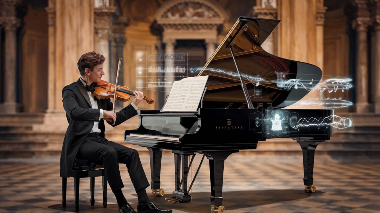 Fusione tra strumenti musicali tradizionali e elementi AI