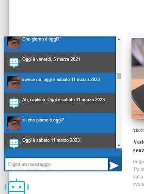 chatbot screenshot