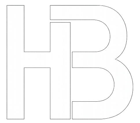 HB - Iniziali monocromatiche bianco