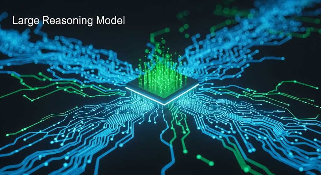 Interfaccia futuristica di intelligenza artificiale con circuiti neurali luminosi